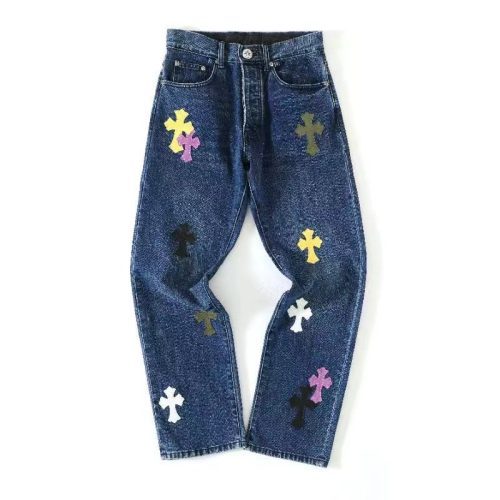 CHROME HEARTS クロスパッチワークデニム ダークブルー