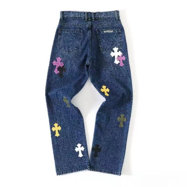 CHROME HEARTS クロスパッチワークデニム ダークブルー