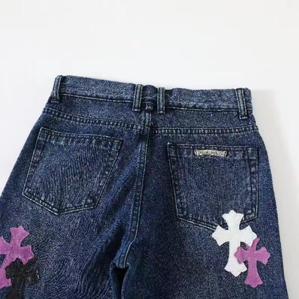 CHROME HEARTS クロスパッチワークデニム ダークブルー