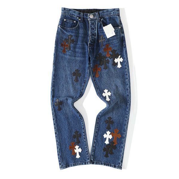 CHROME HEARTS クロスパッチワークデニム ブルー