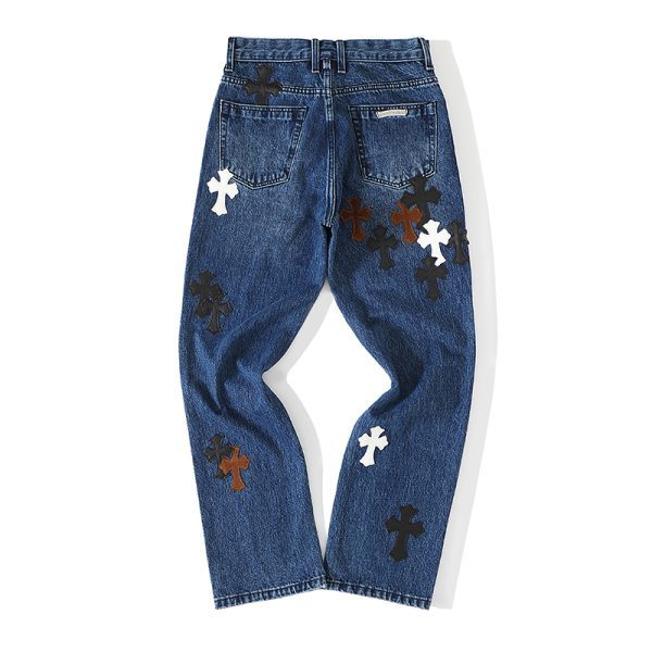 CHROME HEARTS クロスパッチワークデニム ブルー