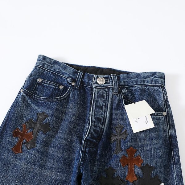 CHROME HEARTS クロスパッチワークデニム ブルー