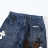 CHROME HEARTS クロスパッチワークデニム ブルー