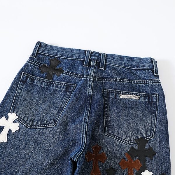CHROME HEARTS クロスパッチワークデニム ブルー