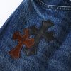 CHROME HEARTS クロスパッチワークデニム ブルー