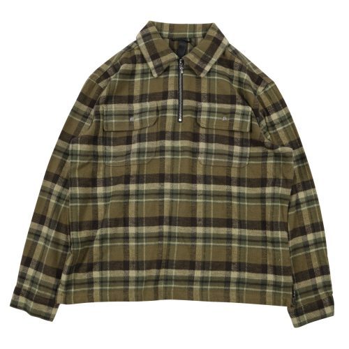 CHROME HEARTS チェックシャツ 军绿棕格纹
