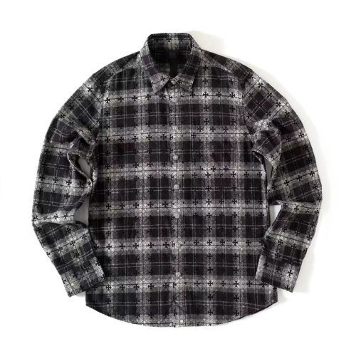 CHROME HEARTS チェックシャツ 黑灰千鸟纹