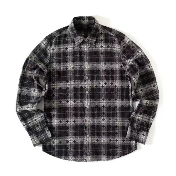CHROME HEARTS チェックシャツ 黑灰千鸟纹