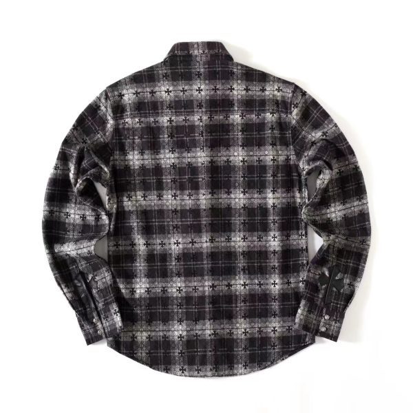 CHROME HEARTS チェックシャツ 黑灰千鸟纹