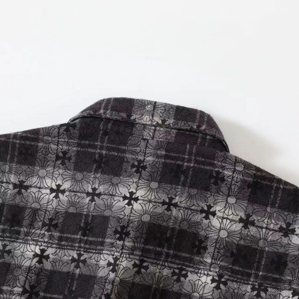 CHROME HEARTS チェックシャツ 黑灰千鸟纹
