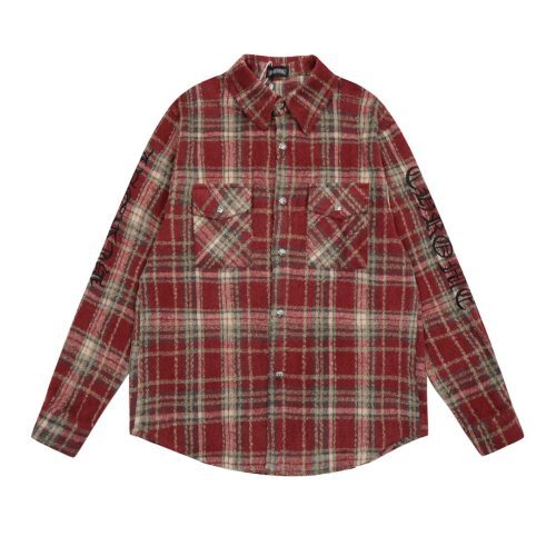 CHROME HEARTS チェックシャツ 红色格纹