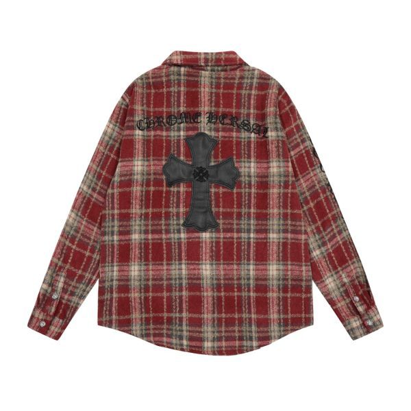CHROME HEARTS チェックシャツ 红色格纹