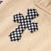 CHROME HEARTS チェックシャツ 米色十字架刺绣