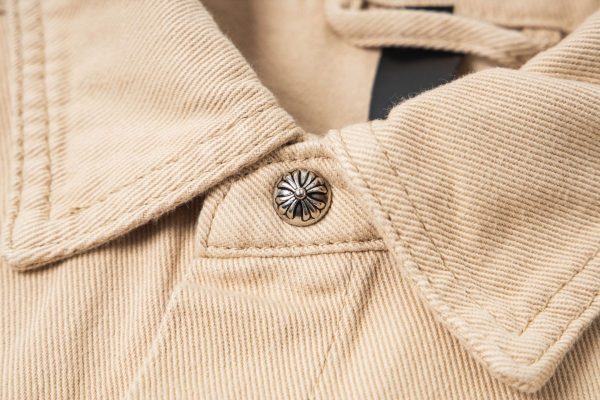 CHROME HEARTS チェックシャツ 米色十字架刺绣