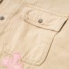 CHROME HEARTS チェックシャツ 米色十字架刺绣