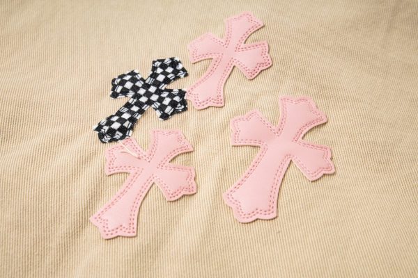 CHROME HEARTS チェックシャツ 米色十字架刺绣