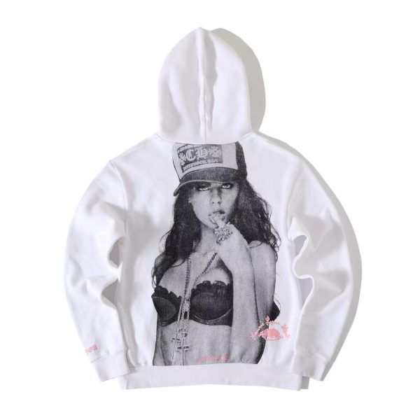 CHROME HEARTS パーカー ホワイト 女性プリント