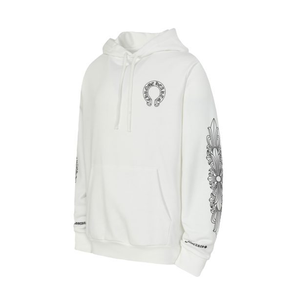 CHROME HEARTS パーカー ホワイト ロゴプリント