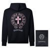 CHROME HEARTS パーカー ブラック ピンククロス