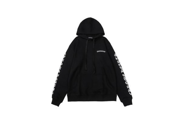 CHROME HEARTS パーカー ブラック×ホワイト バナー