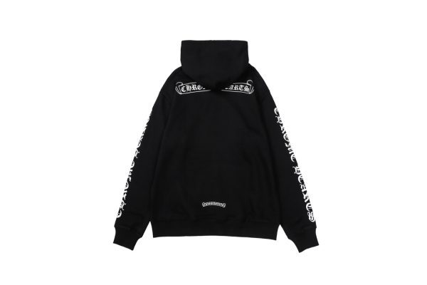CHROME HEARTS パーカー ブラック×ホワイト バナー