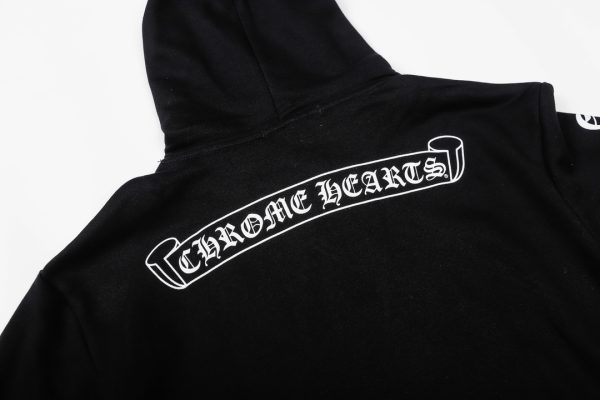 CHROME HEARTS パーカー ブラック×ホワイト バナー