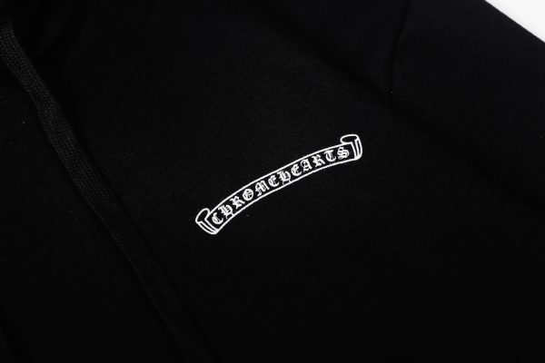 CHROME HEARTS パーカー ブラック×ホワイト バナー