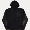 CHROME HEARTS パーカー ブラック スリーブプリント