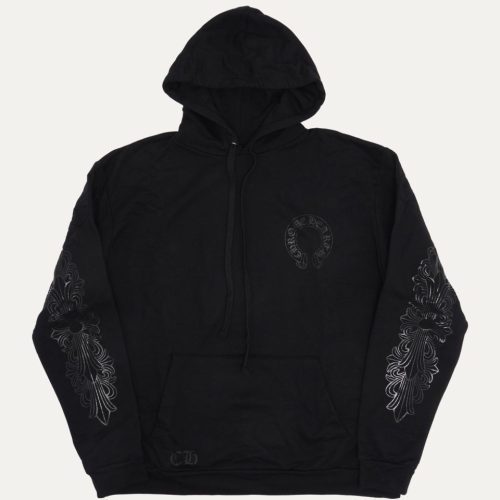 13434624612301150 CHROME HEARTS パーカー ブラック スリーブプリント