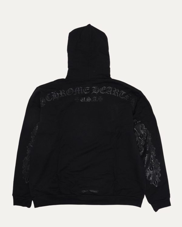 CHROME HEARTS パーカー ブラック スリーブプリント