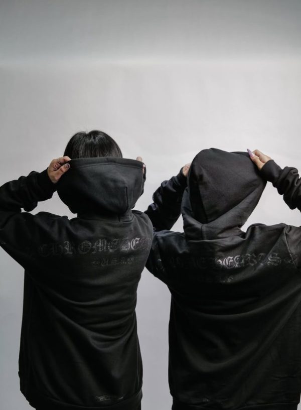 CHROME HEARTS パーカー ブラック スリーブプリント