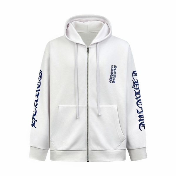 CHROME HEARTS パーカー ホワイト ブルーラベルジップ