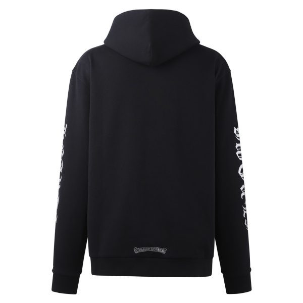 13434624725875522 CHROME HEARTS パーカー ブラック×ホワイト ゴシック文字