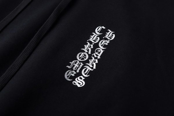 13434624730364249 CHROME HEARTS パーカー ブラック×ホワイト ゴシック文字
