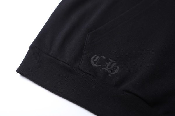 13434624733464863 CHROME HEARTS パーカー ブラック×ホワイト ゴシック文字