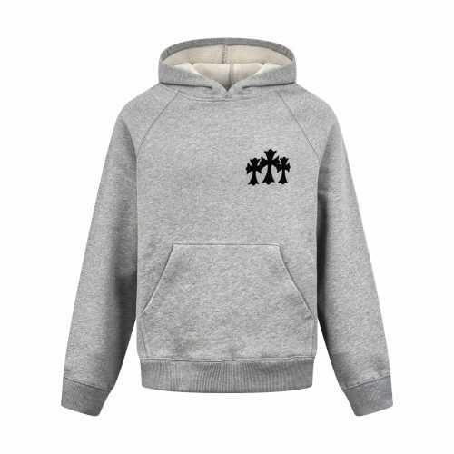 CHROME HEARTS パーカー グレー クロス刺繍