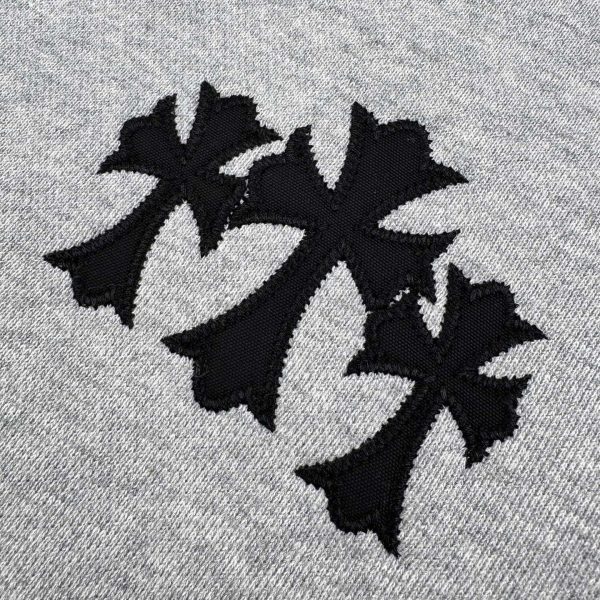 CHROME HEARTS パーカー グレー クロス刺繍