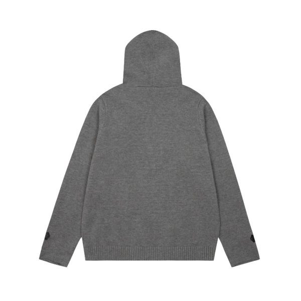 CHROME HEARTS パーカー グレー レザークロスパッチ