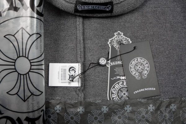 CHROME HEARTS パーカー グレー レザークロスパッチ