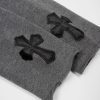 CHROME HEARTS パーカー グレー レザークロスパッチ