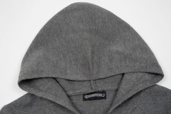 CHROME HEARTS パーカー グレー レザークロスパッチ