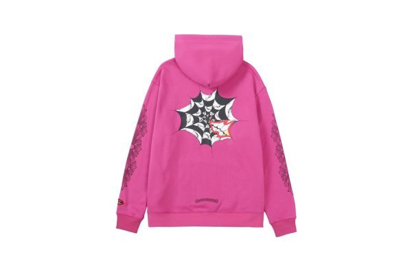 CHROME HEARTS パーカー ピンク スパイダーウェブ
