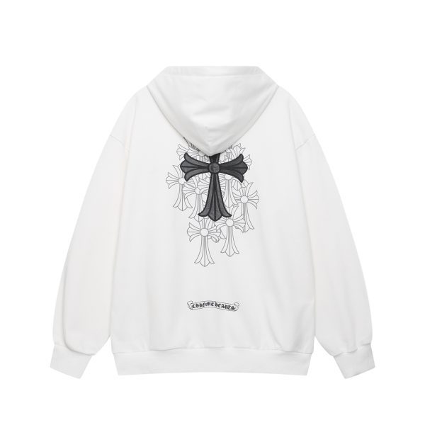 CHROME HEARTS パーカー ブラック クロス刺繍シックルジップ