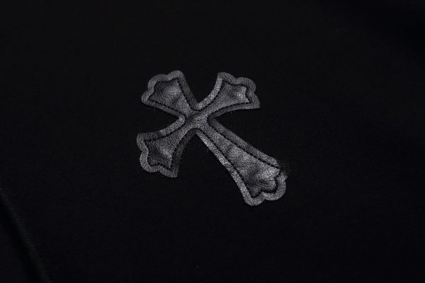 CHROME HEARTS パーカー ブラック クロス刺繍シックルジップ