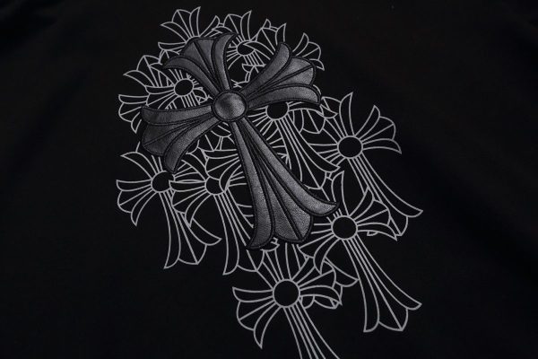 CHROME HEARTS パーカー ブラック クロス刺繍シックルジップ