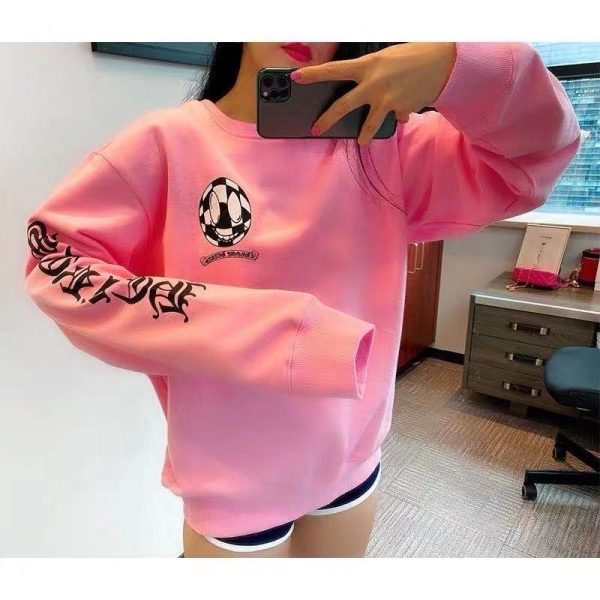 CHROME HEARTS ラウンドネックパーカー 粉