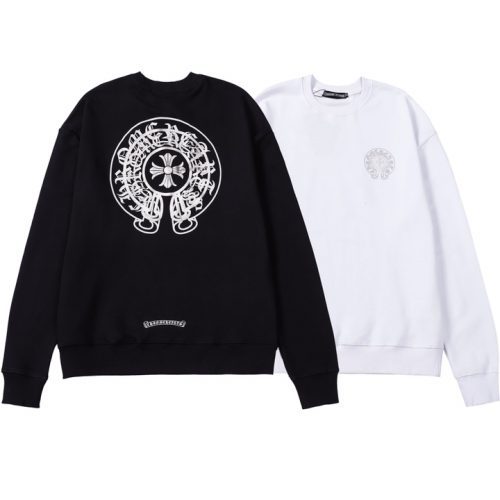 CHROME HEARTS ラウンドネックパーカー 黑白