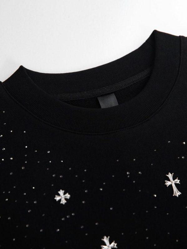 13434630996292525 CHROME HEARTS ラウンドネックパーカー 黑