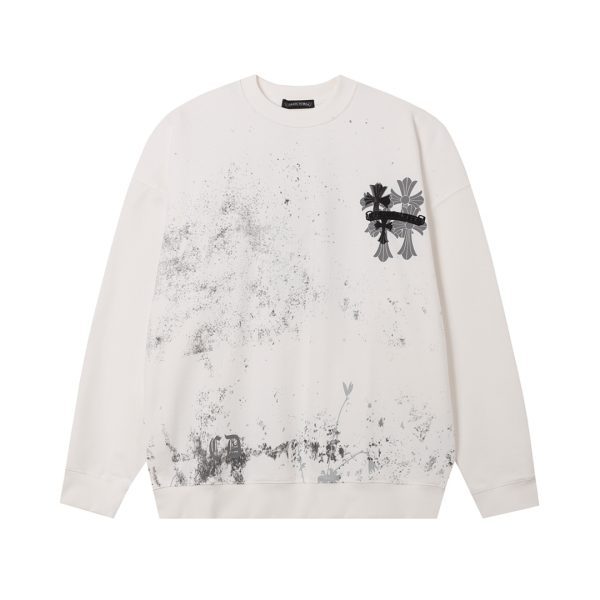 13434631028945557 CHROME HEARTS ラウンドネックパーカー 白