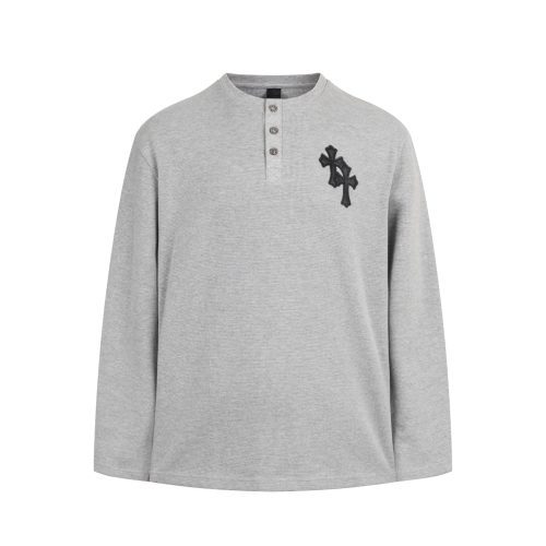 13434631116157075 CHROME HEARTS ヘンリーネックシャツ 灰